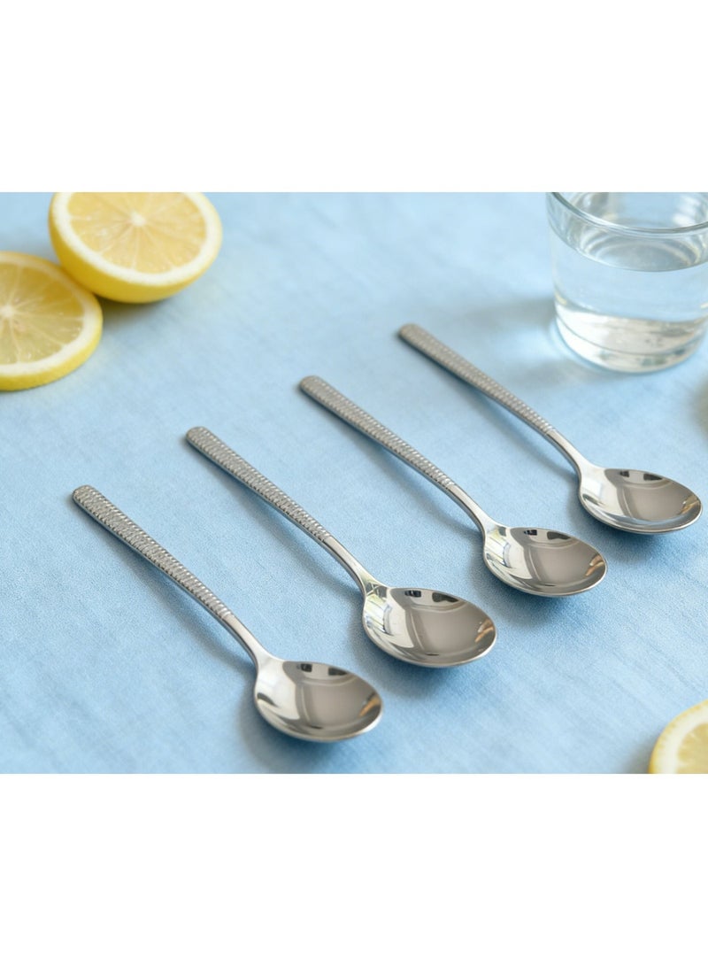 Elegant Stainless Steel Spoon, 4 pieces, Large  Spoons with Long Handles, Dishwasher Safe - Image 1